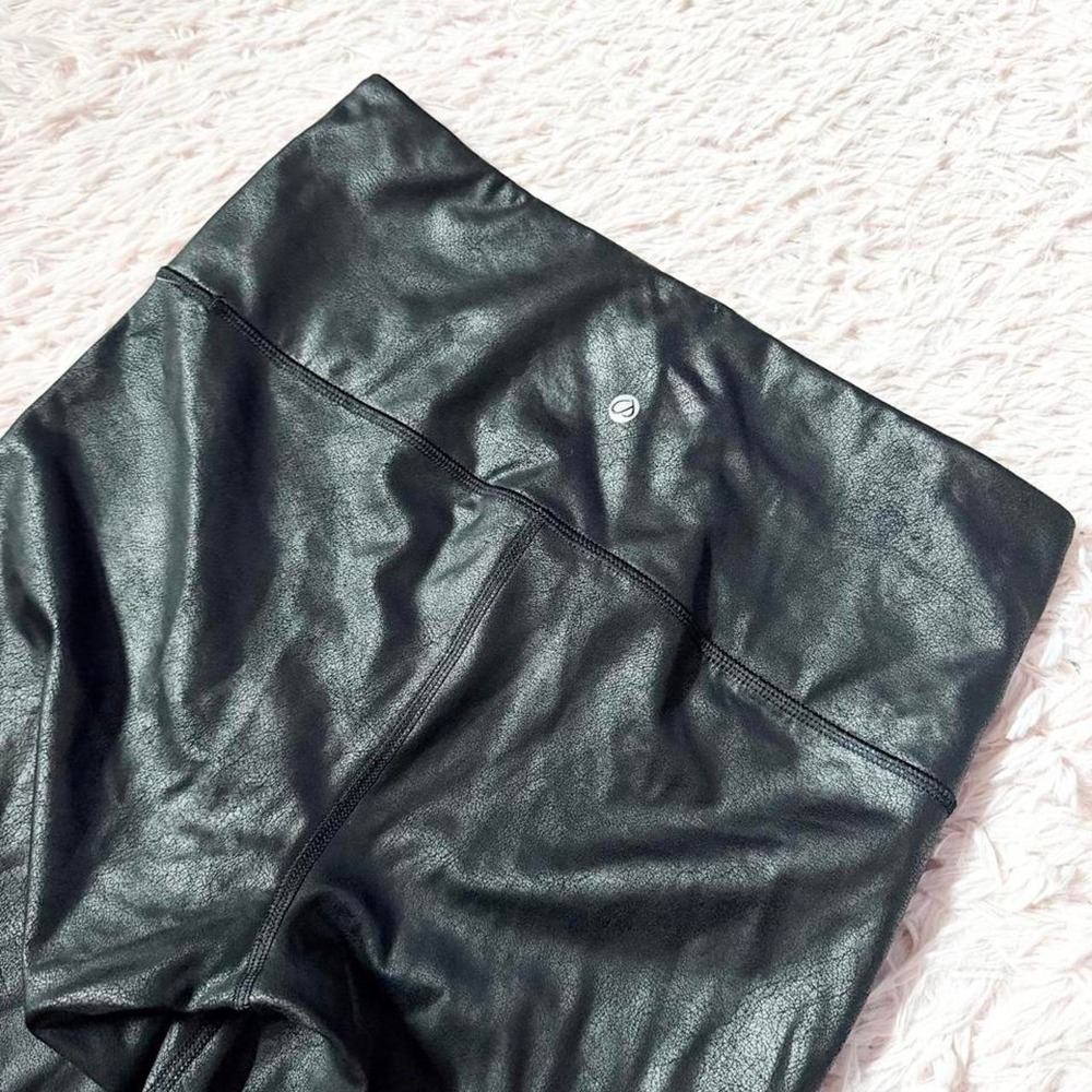 Black Faux leather Edgy Alternative Biker Chic Urban Streetwear Legging Womens S - Picture 5 of 5